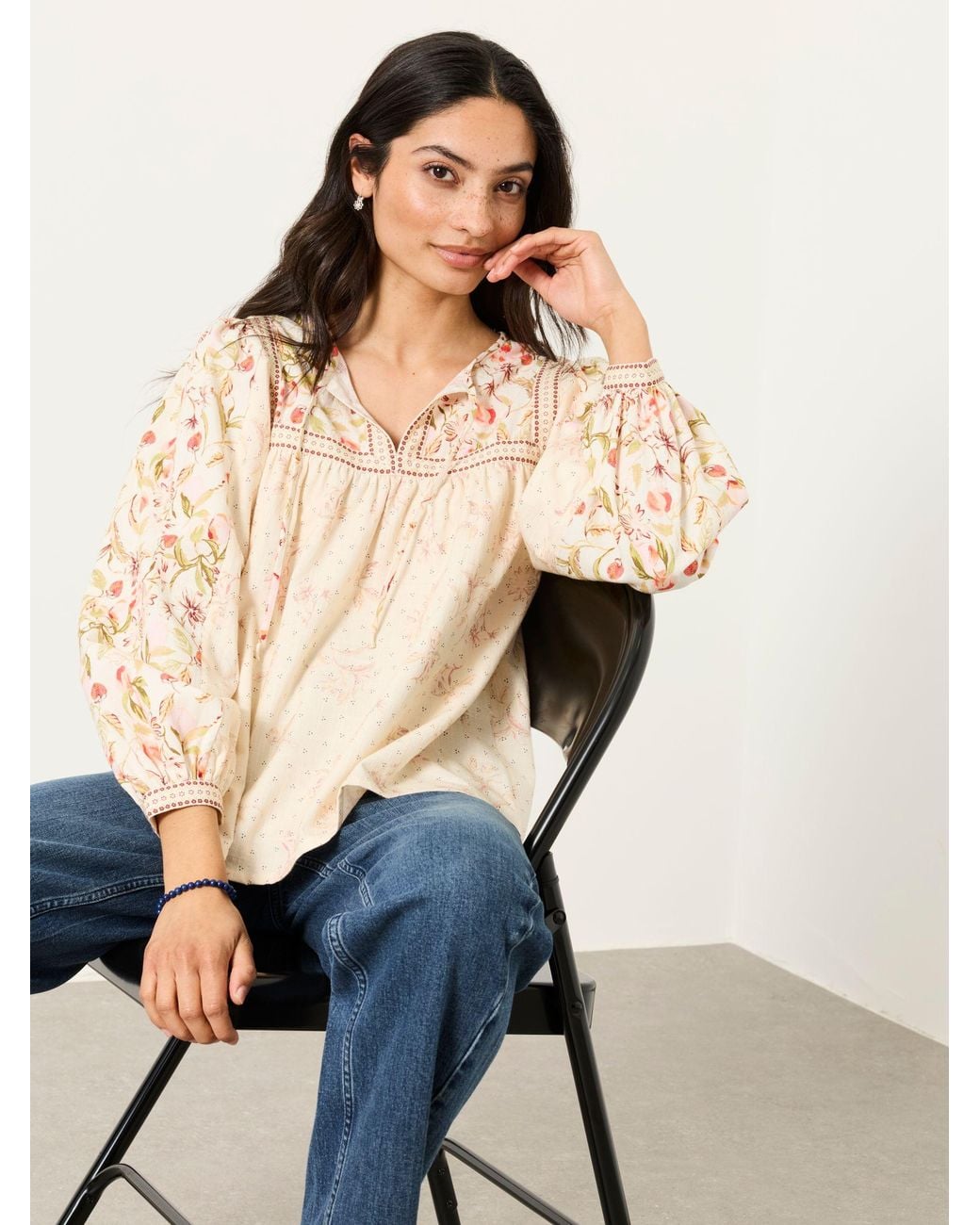 FatFace Natural Tandy Petite Blouse