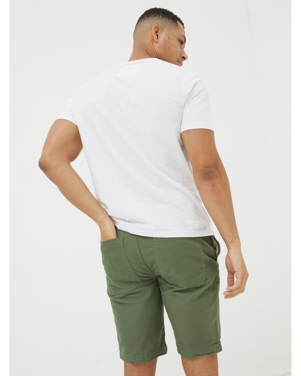 FatFace Green Stow Flat Front Shorts for men