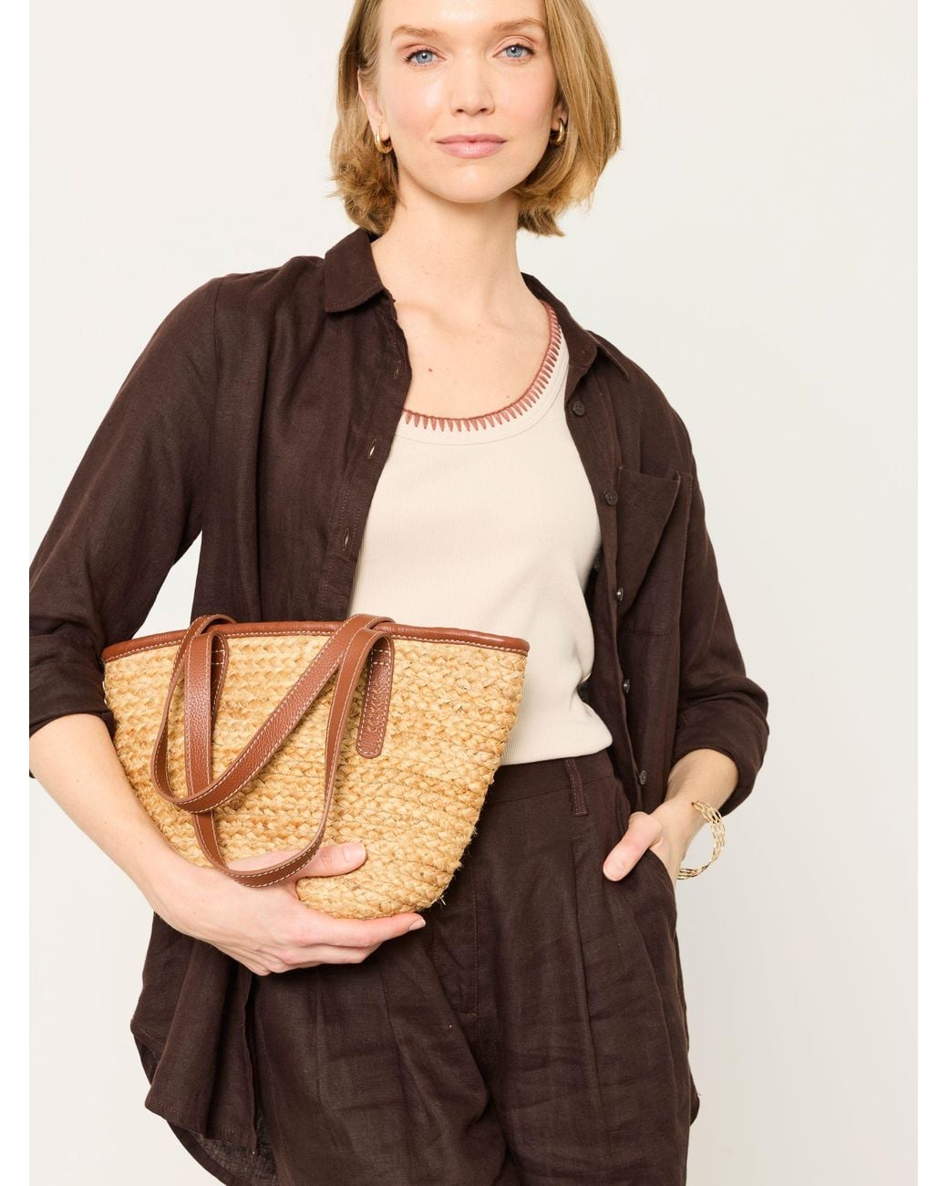 FatFace Natural Raffia Shopper Bag