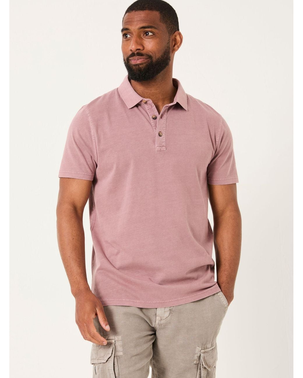 FatFace Pink Stoke Short Sleeve Polo Shirt for men