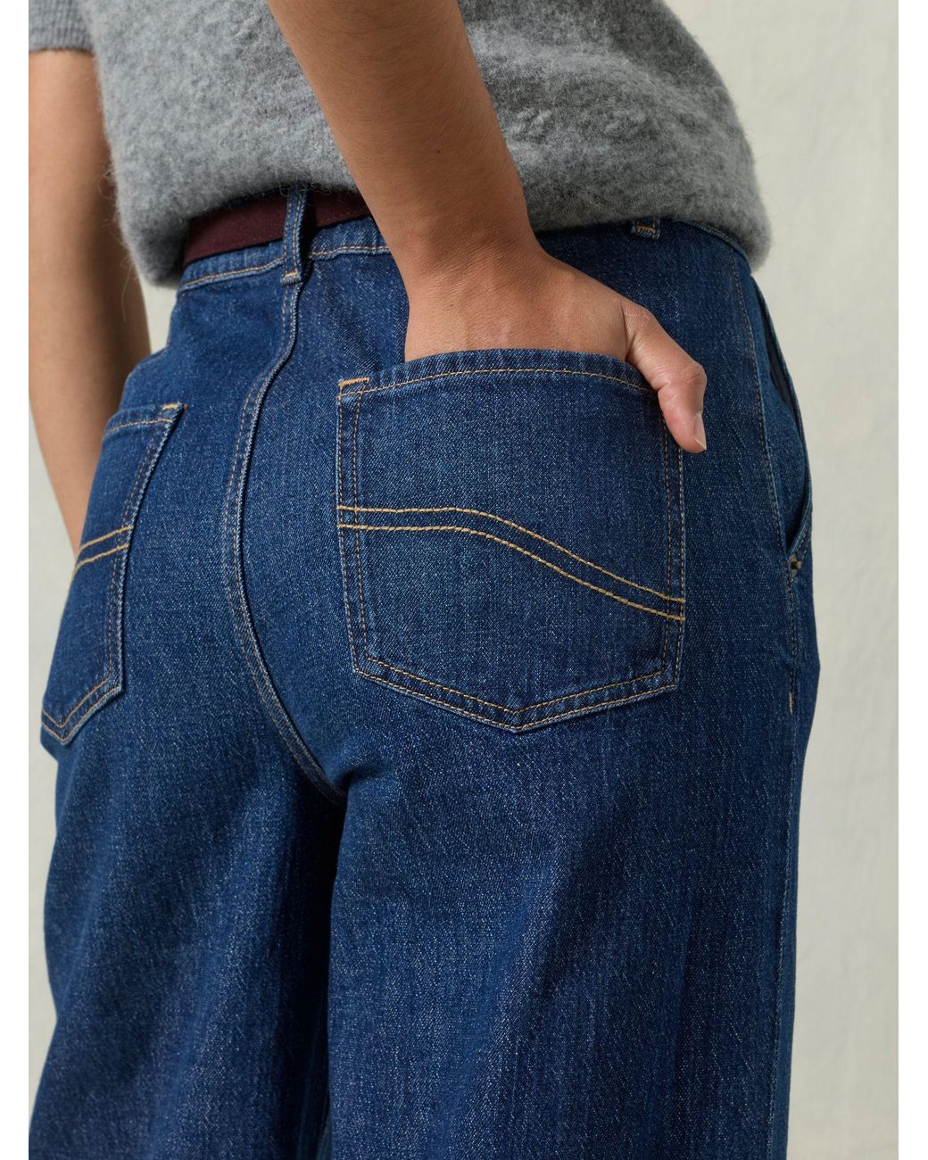 FatFace Blue Hove Petite Wide Leg Jeans