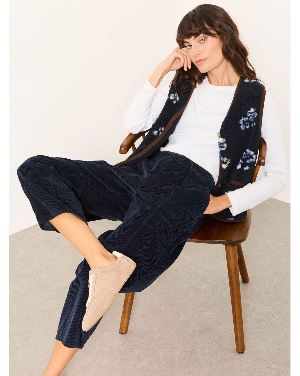 FatFace Blue Alev Tapered Cord Trousers