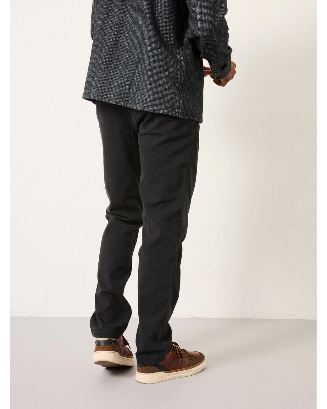 FatFace Black Straight Fit Twill Coastal Chino Trousers for men