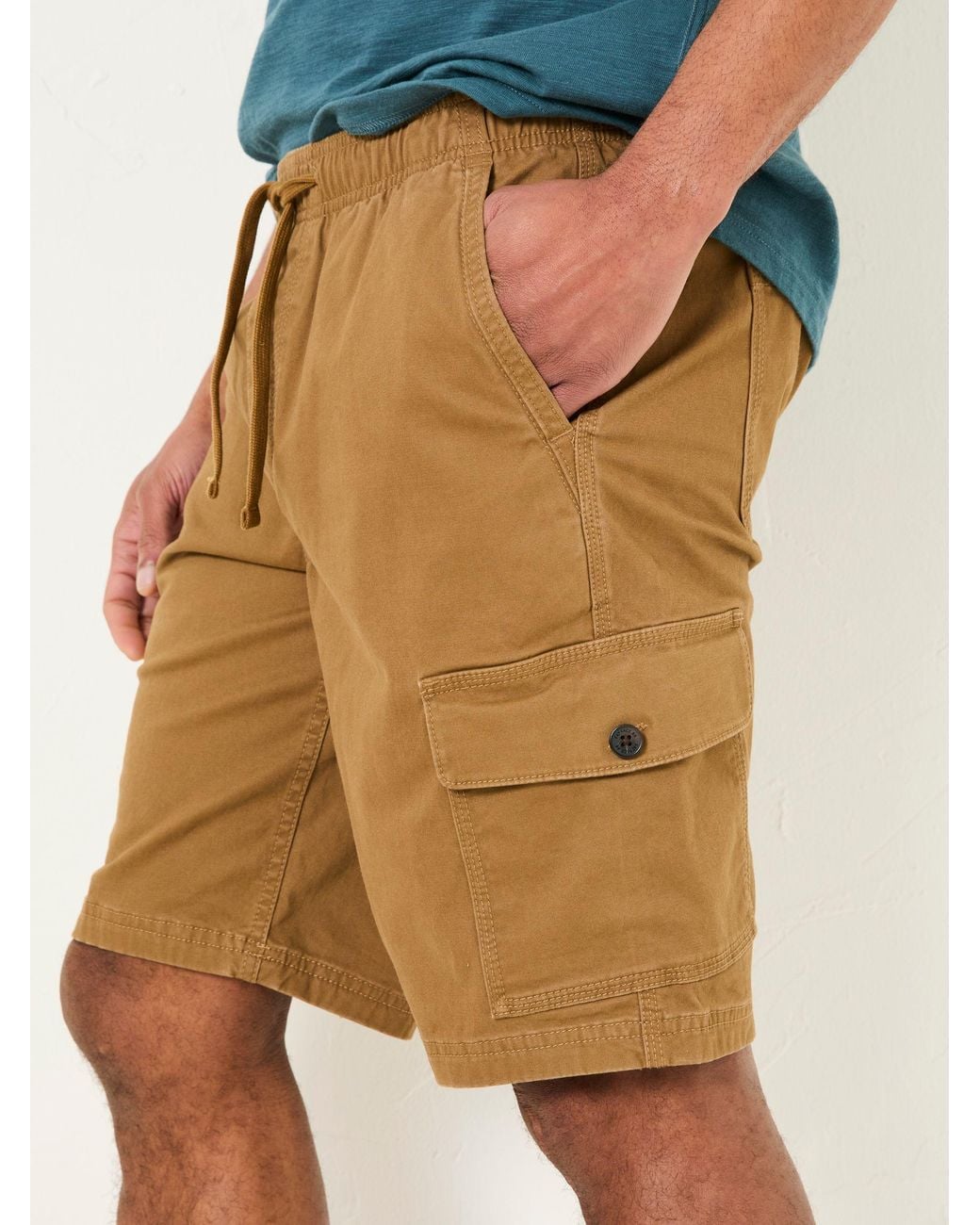 FatFace Natural Tenby Pull On Cargo Shorts for men