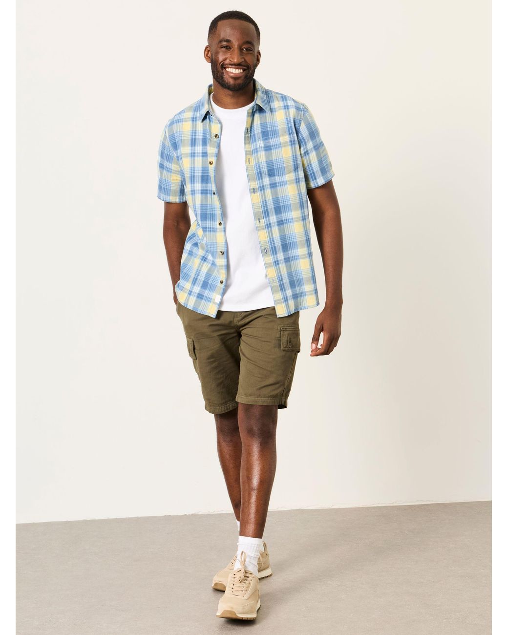 FatFace Blue Fatface Bude Short Sleeve Check Shirt for men