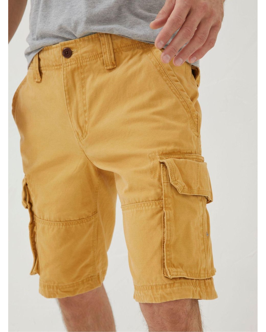 FatFace Yellow Breakyard Cargo Shorts for men