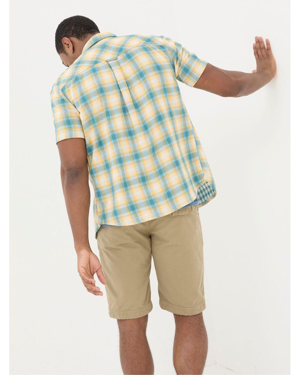 FatFace Blue Short Sleeve Chatley Check Shirt for men
