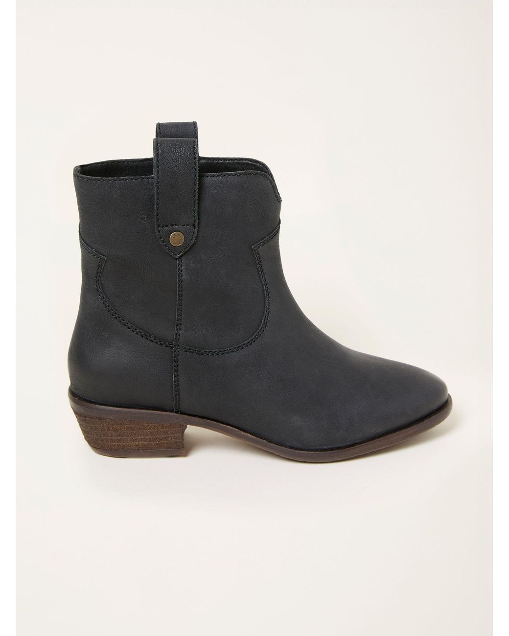 FatFace Black Fatface Remi Regular Fit Leather Ankle Boot