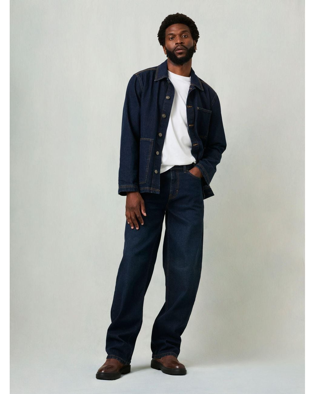 FatFace Blue Loose Fit Jeans for men