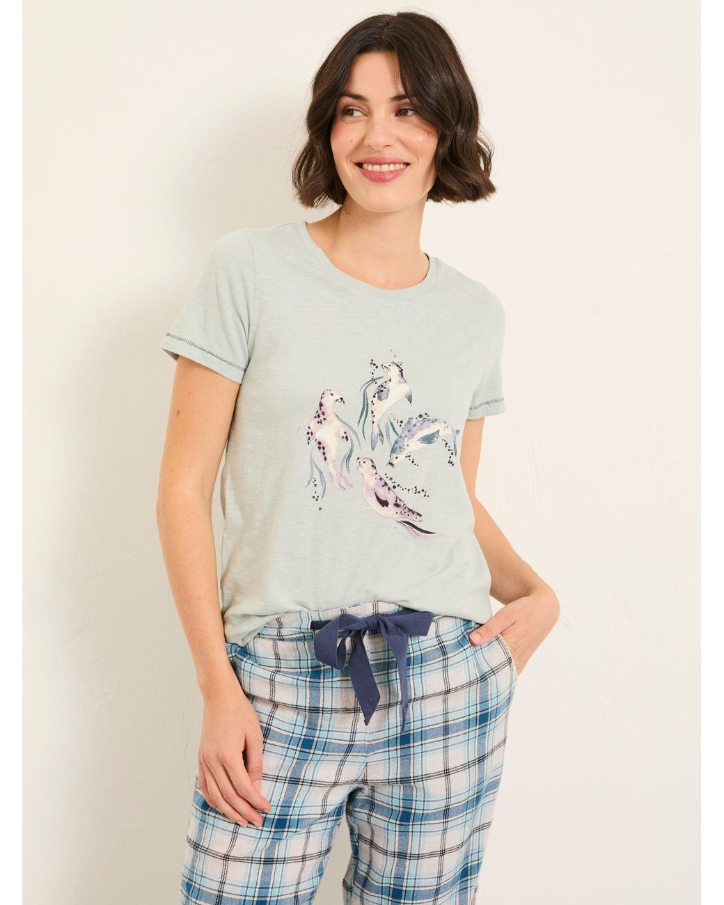 FatFace White Natalie Graphic T Shirt
