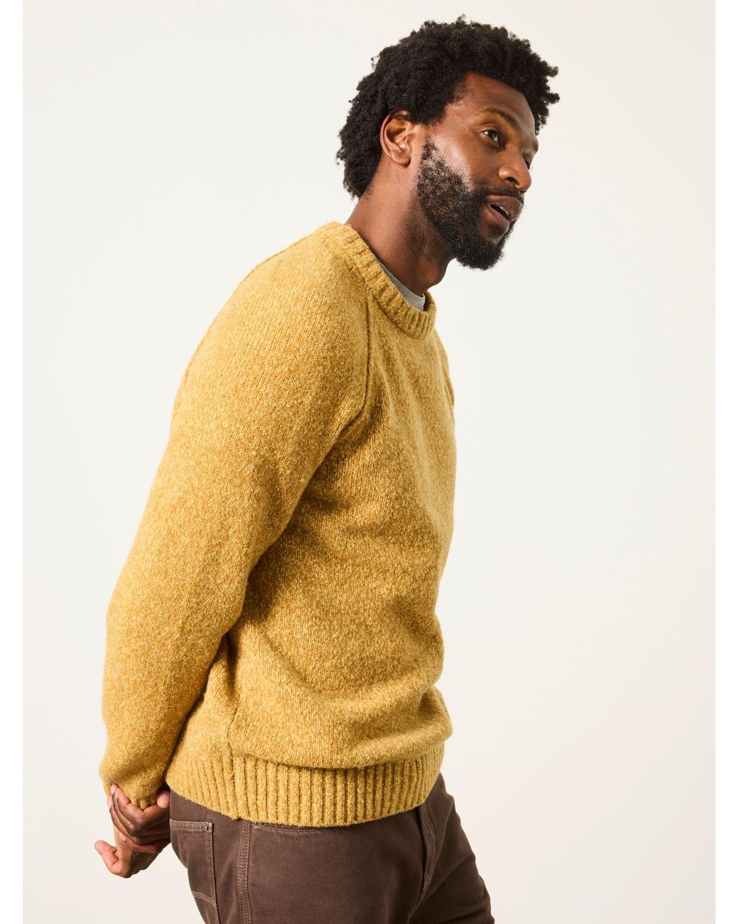 FatFace Natural Fatface Deanston Crew Neck Jumper for men