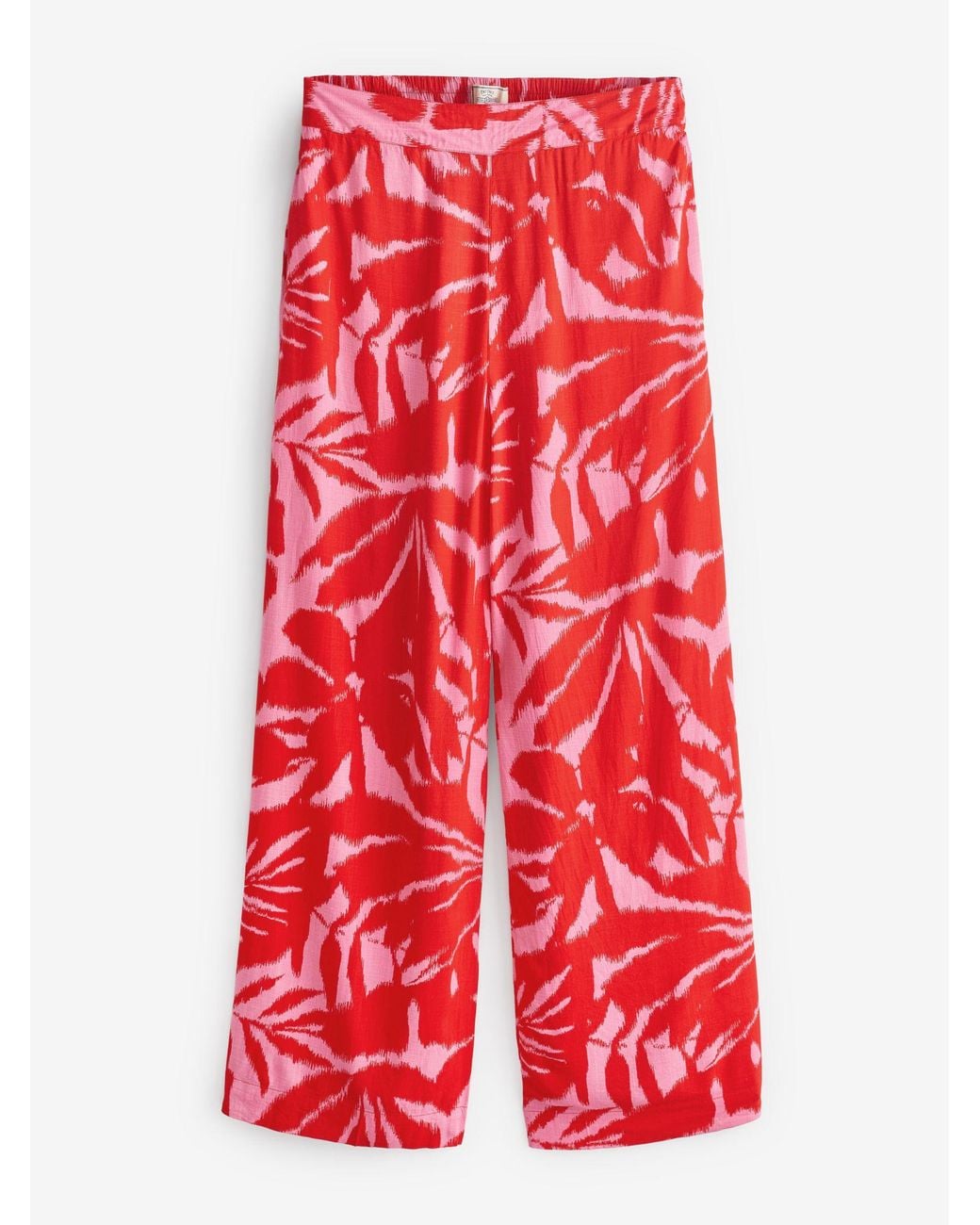 FatFace White Ikat Leaves Palazzo Trousers