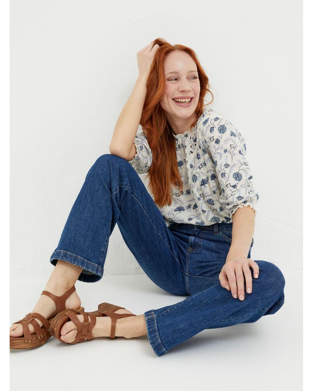 FatFace Blue Elise Wide Leg Wide Leg Jeans