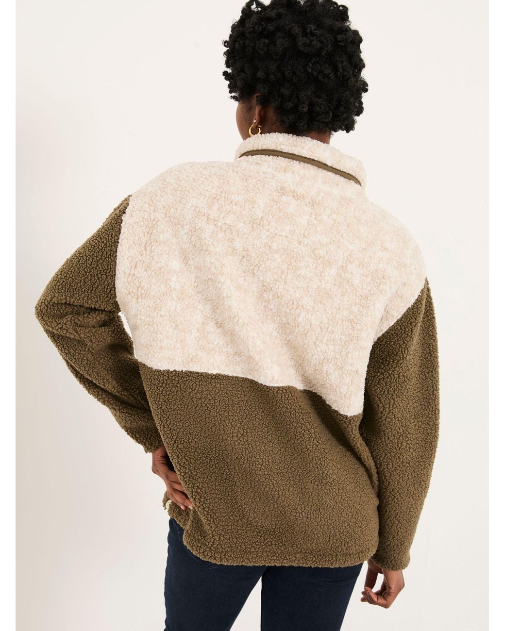 FatFace Gray Lucy Colour Block Fleece