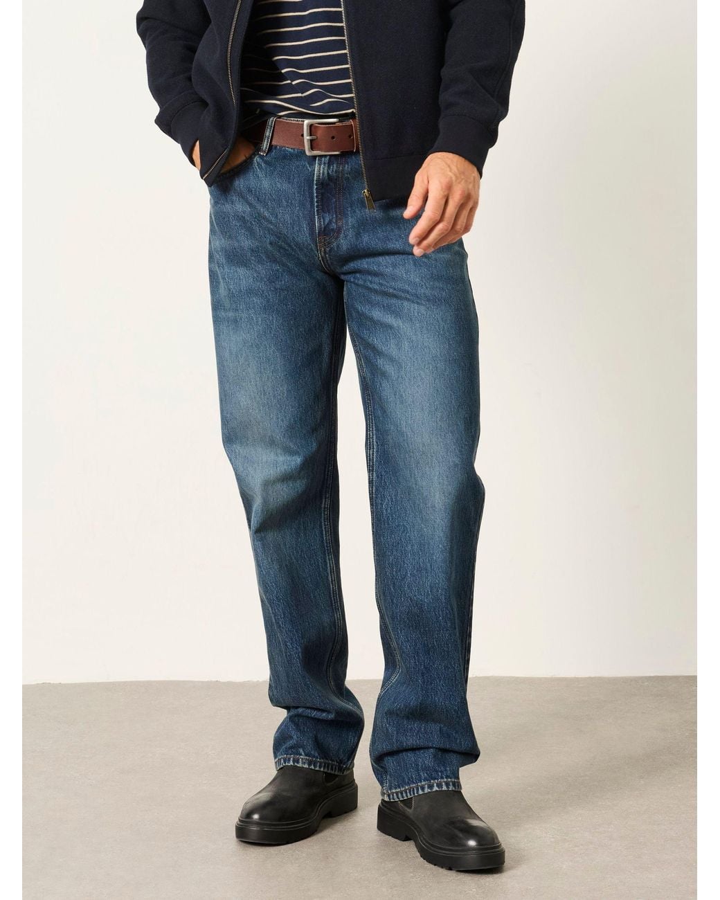 FatFace Blue Relaxed Straight Fit Jeans for men