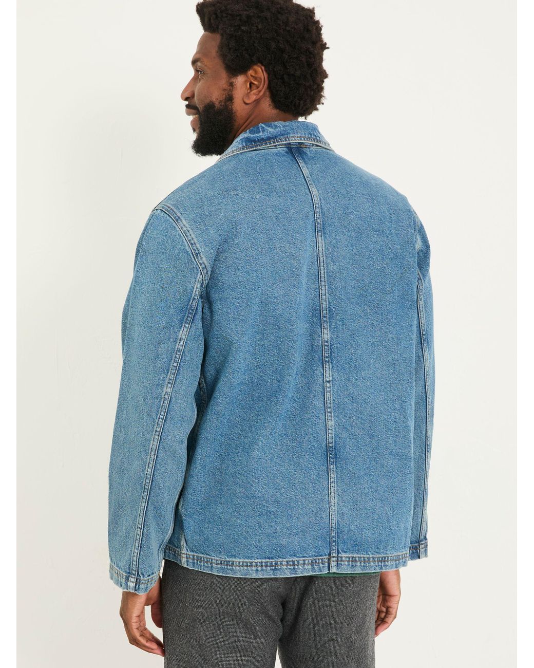 FatFace Blue Denim Worker Jacket for men