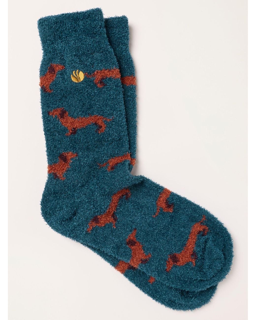 FatFace Blue Fatface Fluffy Dog Socks for men