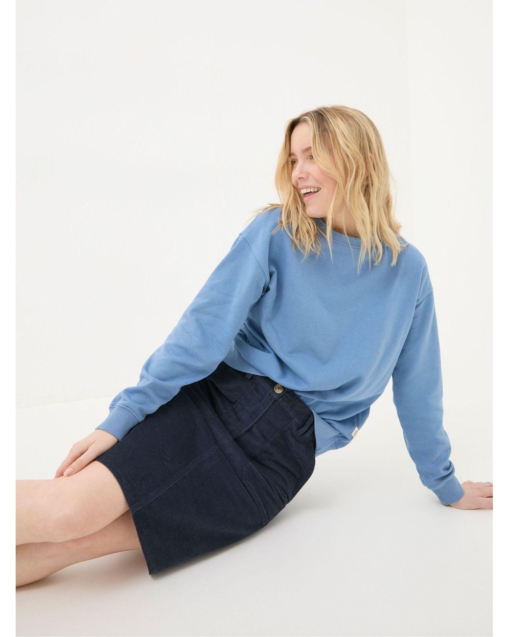 FatFace Blue Chesil Cord Skirt