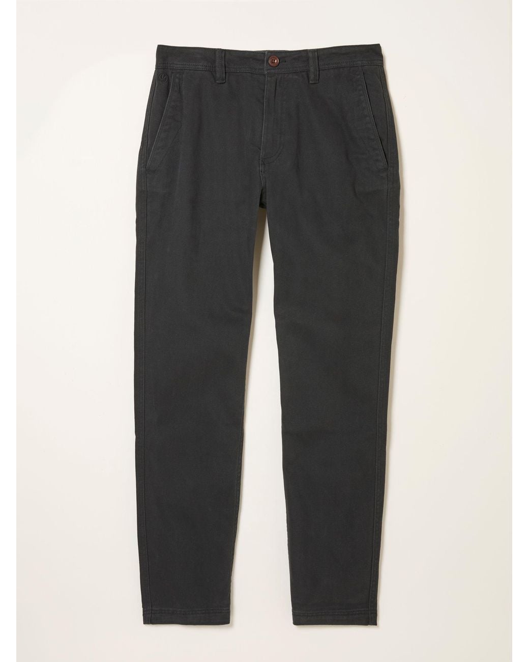 FatFace Black Straight Fit Twill Coastal Chino Trousers for men