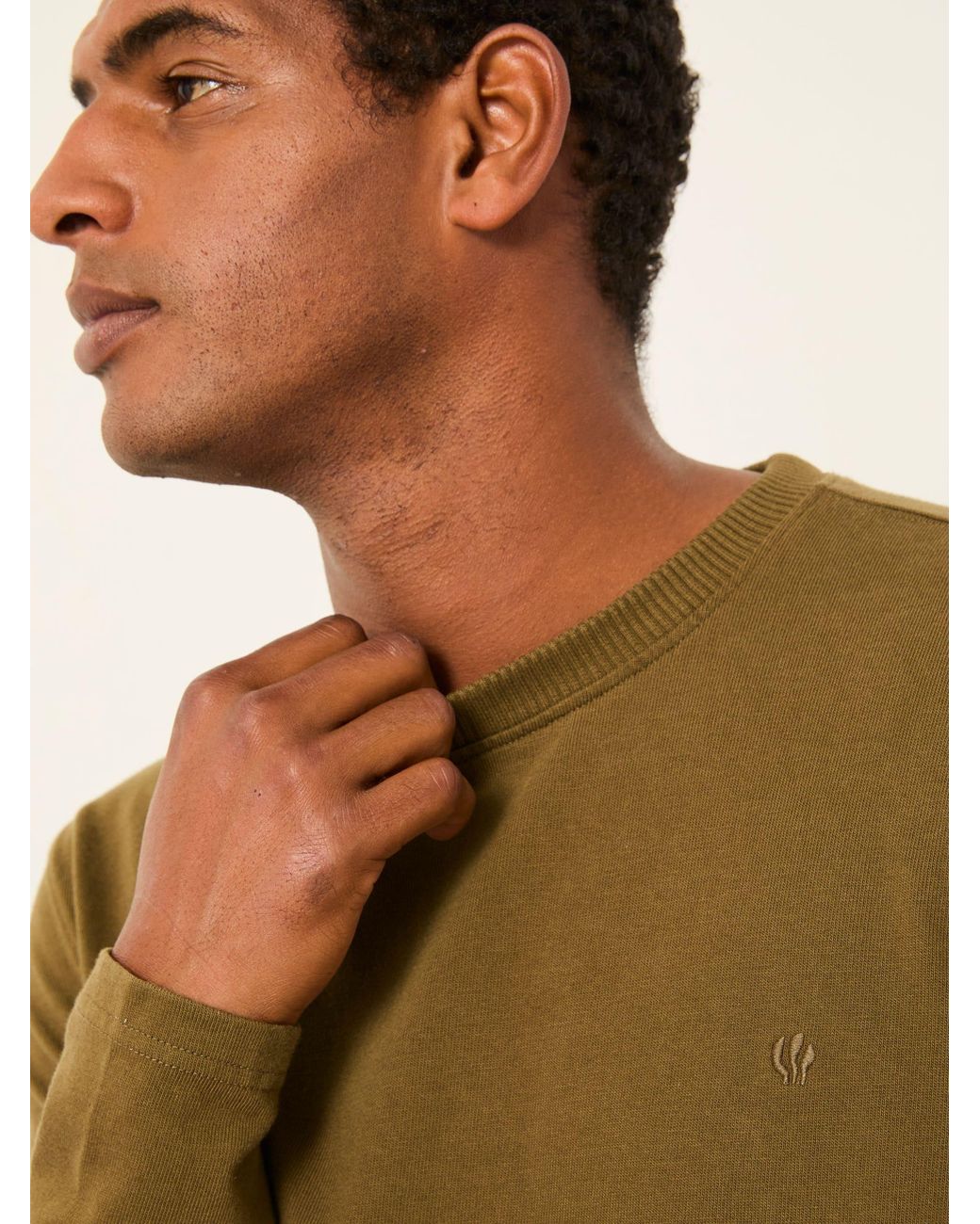 FatFace Green Alton Long Sleeve Heavyweight Relaxed Fit T-Shirt for men