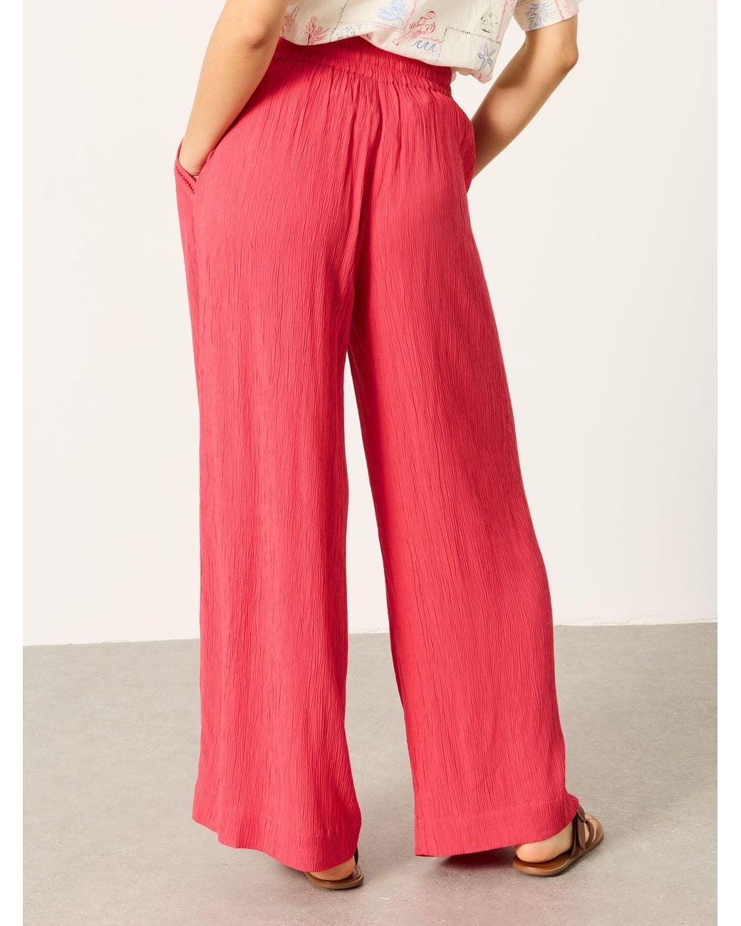 FatFace Red Melissa Palazzo Trousers