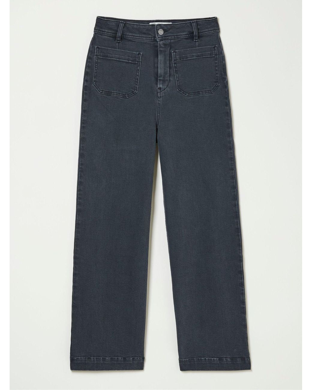FatFace Gray Keswick Wide Leg Crop Jeans