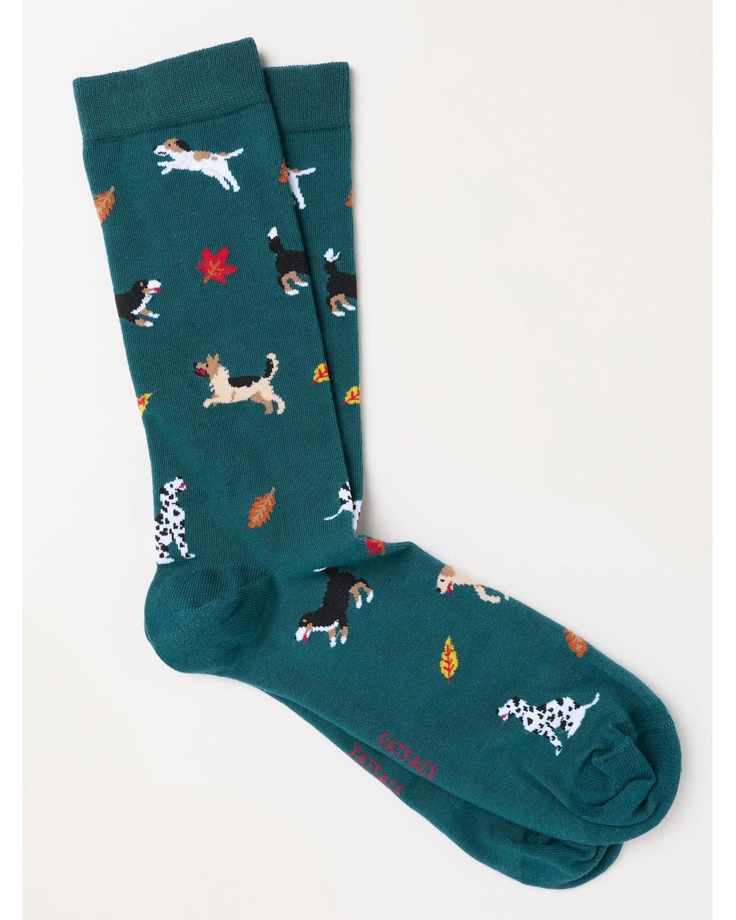 FatFace Green Fatface Dog Socks for men