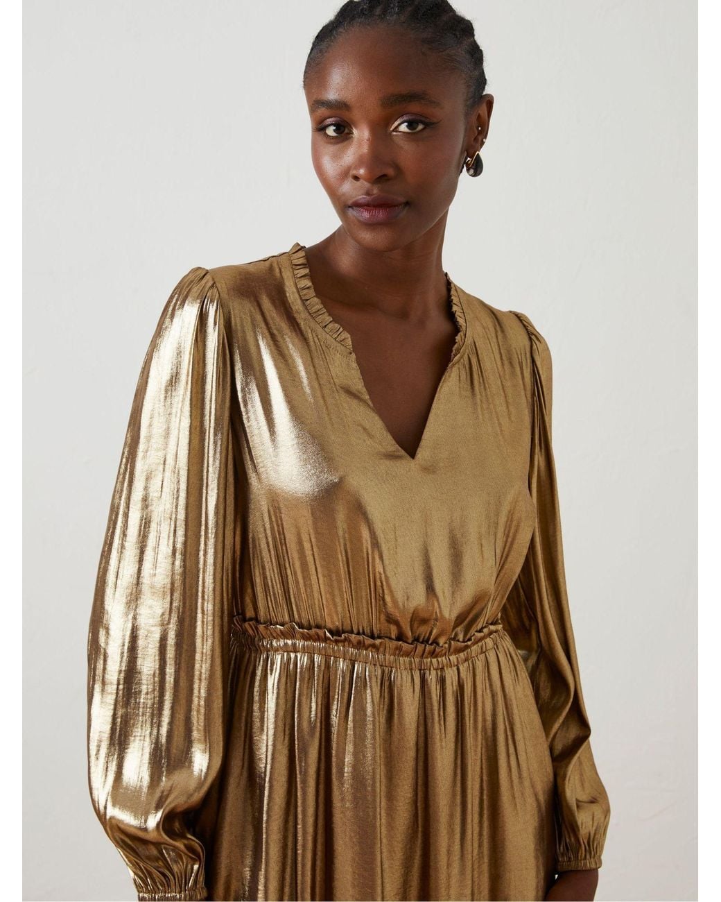 FatFace Natural Annabelle Metallic Dress