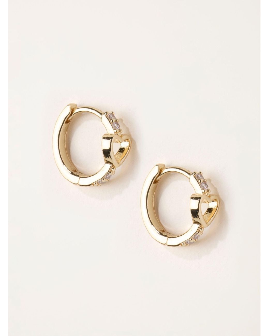 FatFace Natural Fatface Tone Heart Huggie Earrings