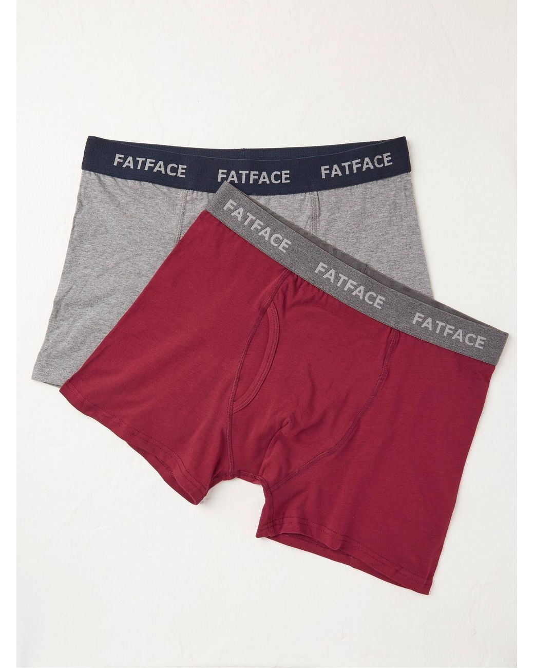 FatFace Red Plain Boxers 2 Pack for men