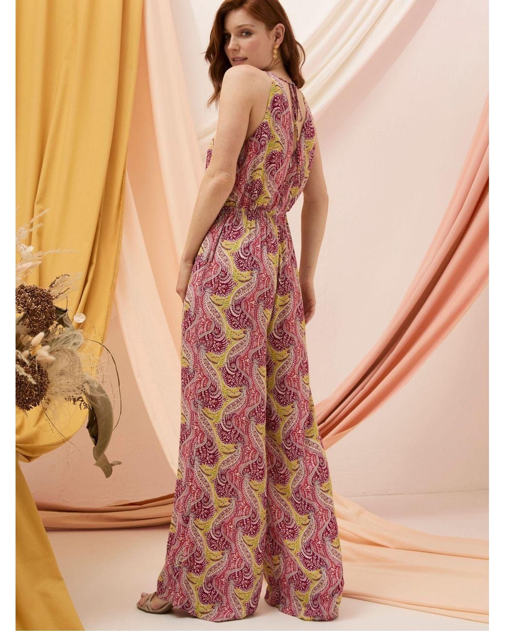 FatFace Brown Tura Paisley Jumpsuit