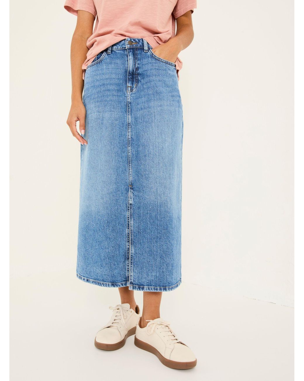FatFace Blue Carla Midi Skirt