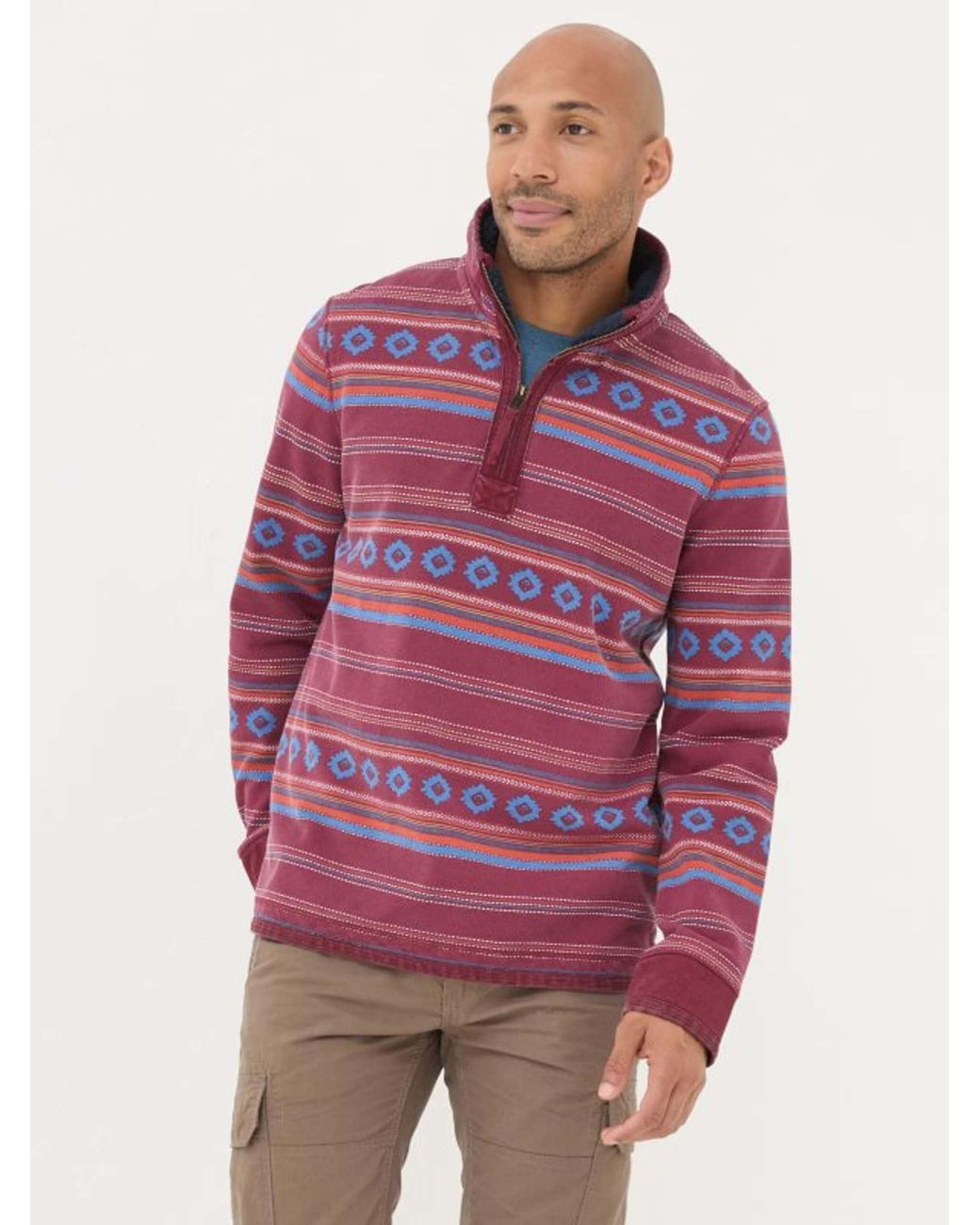 FatFace Pink Airlie Pattern Sweatshirt for men