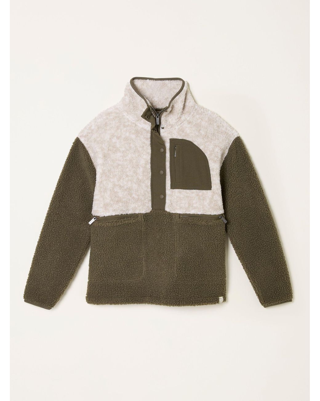FatFace Gray Lucy Colour Block Fleece