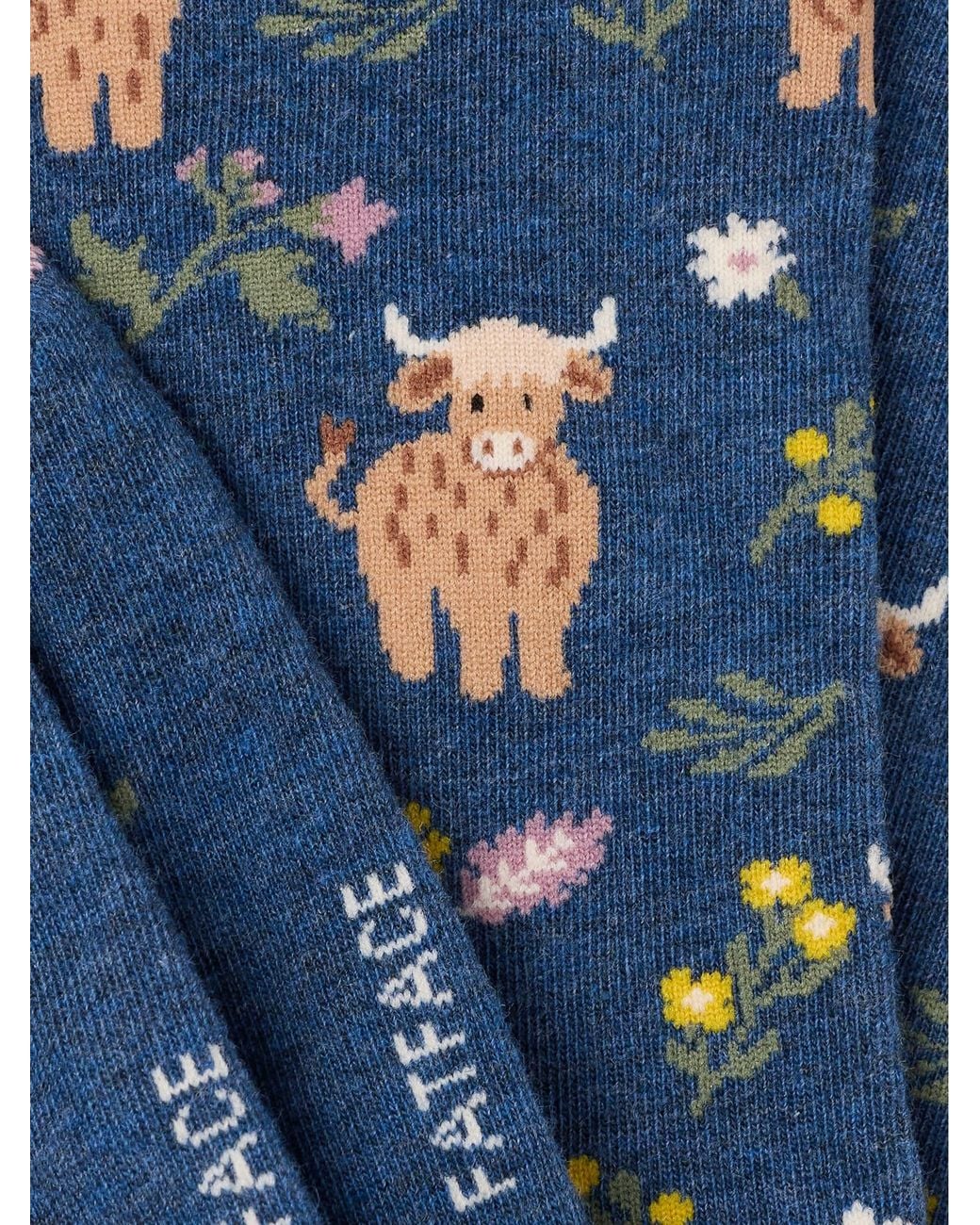 FatFace Blue Fatface Highland Cow Socks