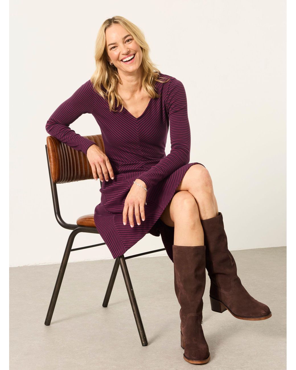 FatFace Purple Fatface Polly Petite Jersey Dress