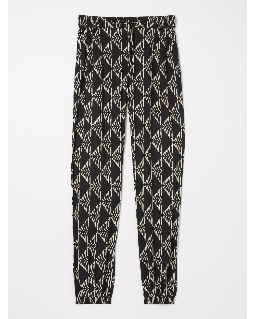 FatFace Black Lyme Mono Geo Trousers