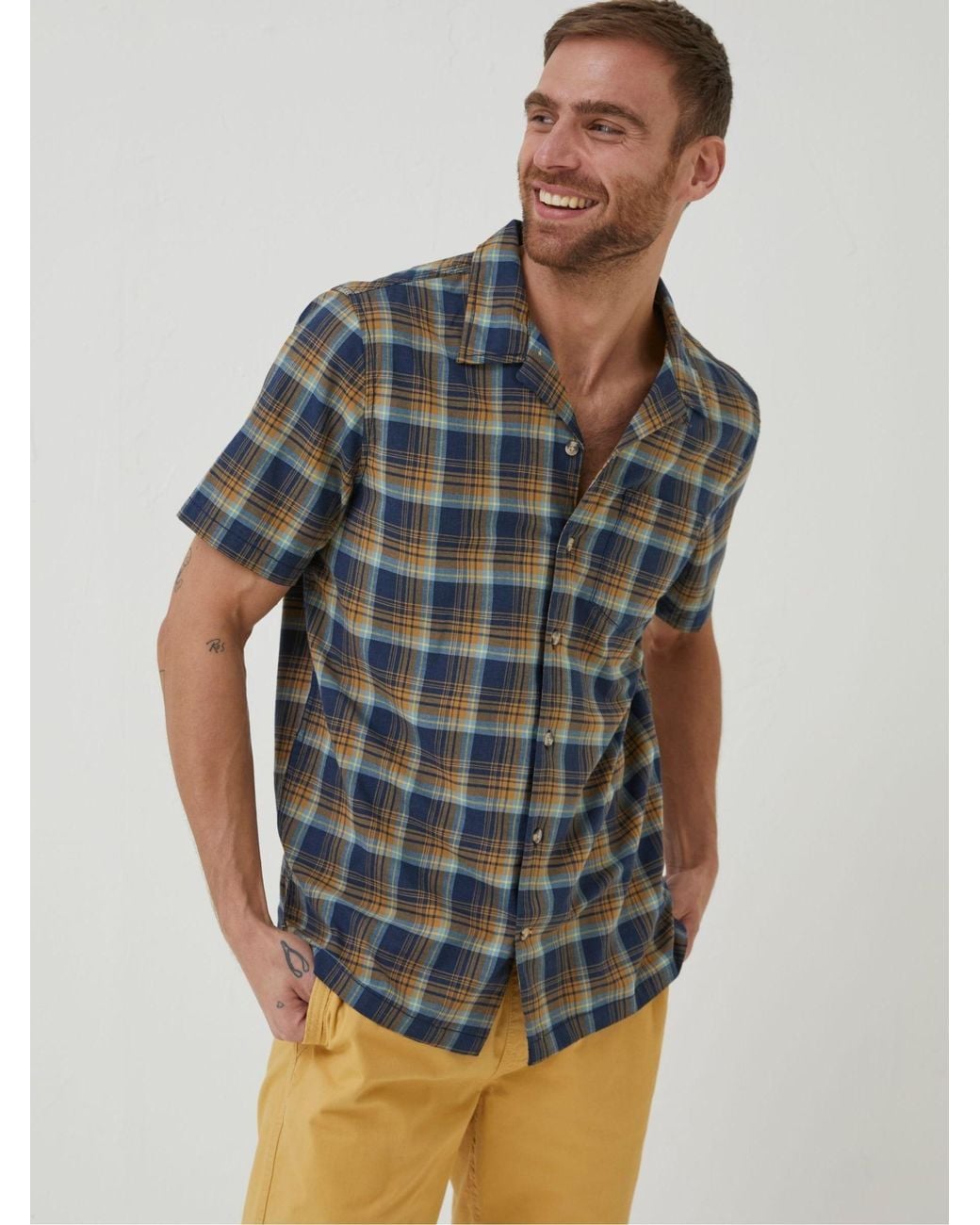 FatFace Gray Kilcoy Check Shirt for men