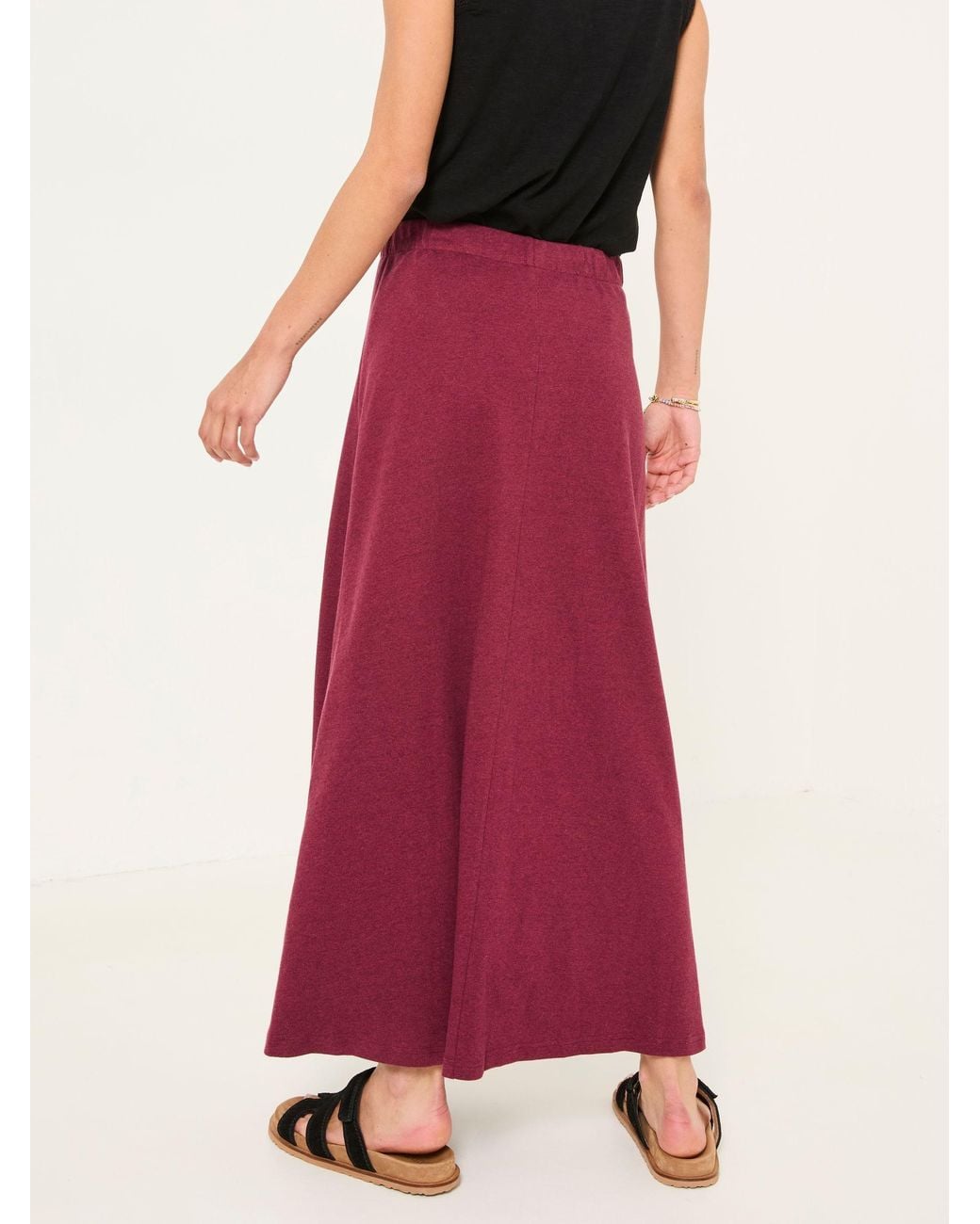 FatFace Red Kitty Jersey Midi Skirt