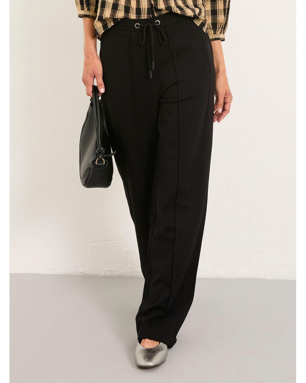 FatFace Natural Ely Ponte Wide Leg Trouser
