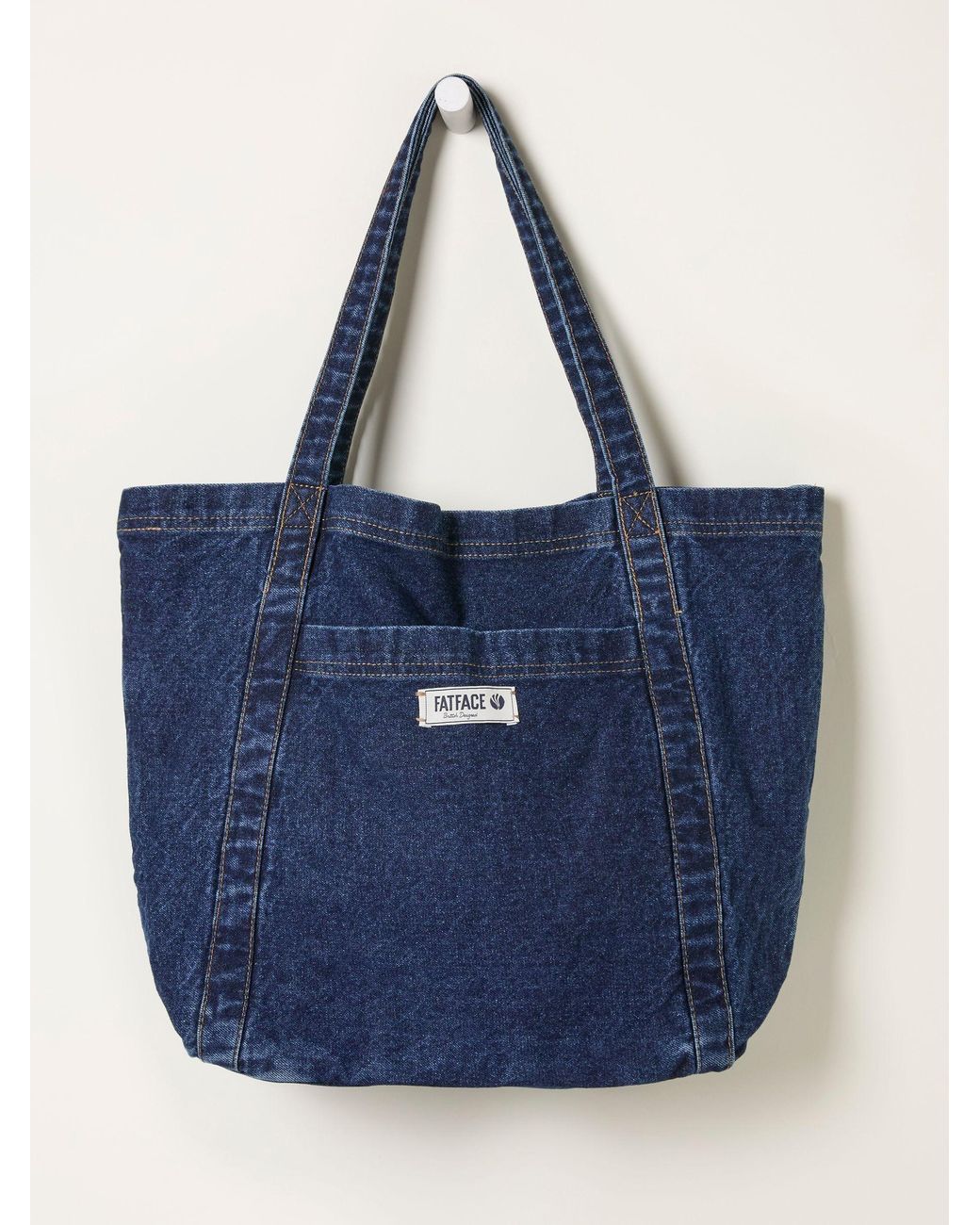 FatFace Blue Astrid Tote Pocket 100% Cotton Tote Bag