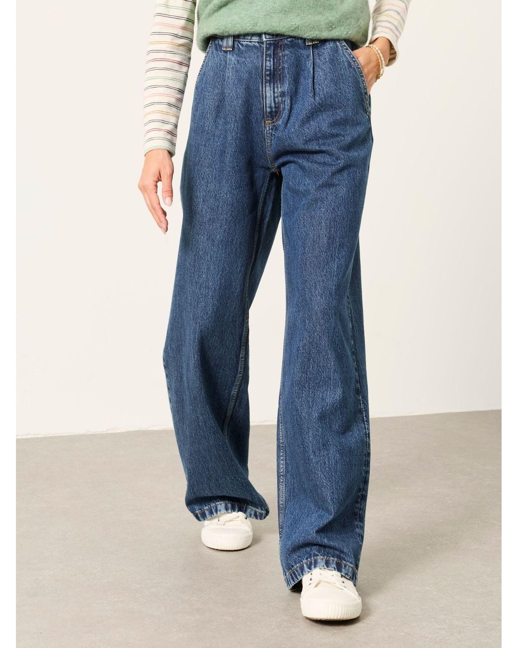 FatFace Blue Fatface Maya Pleat Jeans