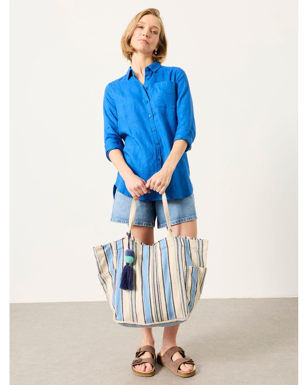 FatFace Blue Stripe Tote Bag