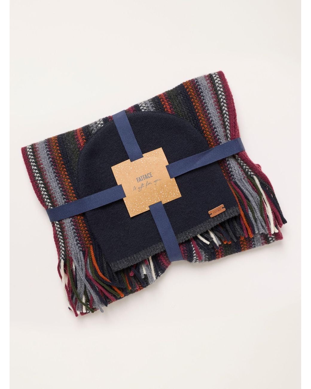 FatFace Blue Fatface Multi Stripe Gift Set for men
