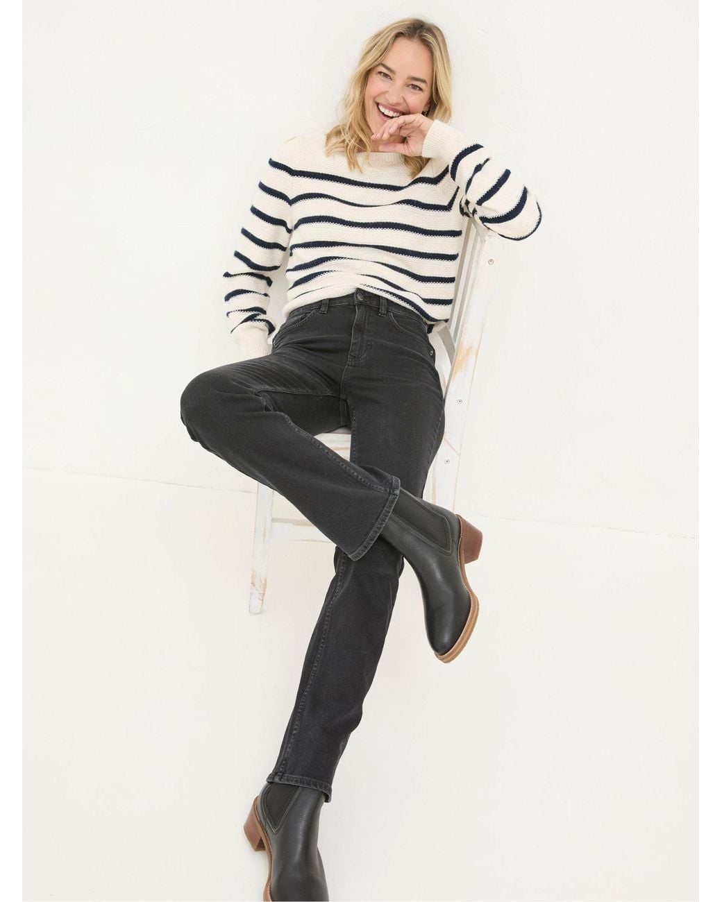 FatFace White Brooke Bootcut Jeans