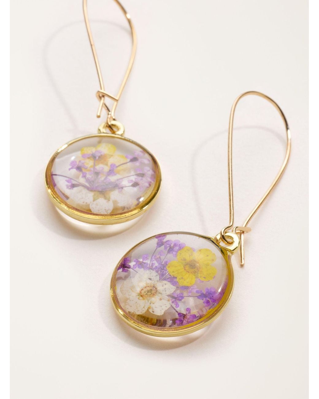 FatFace Natural Pressed Flower Earrings