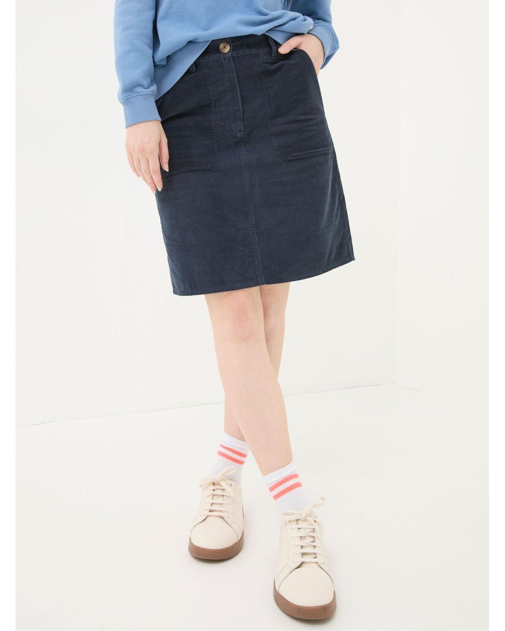 FatFace Blue Chesil Cord Skirt