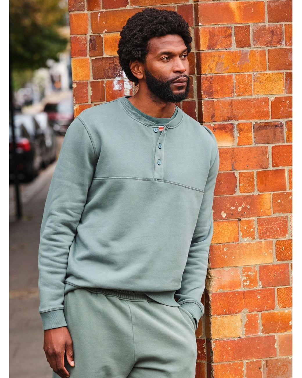 FatFace Blue Brooke Henley for men