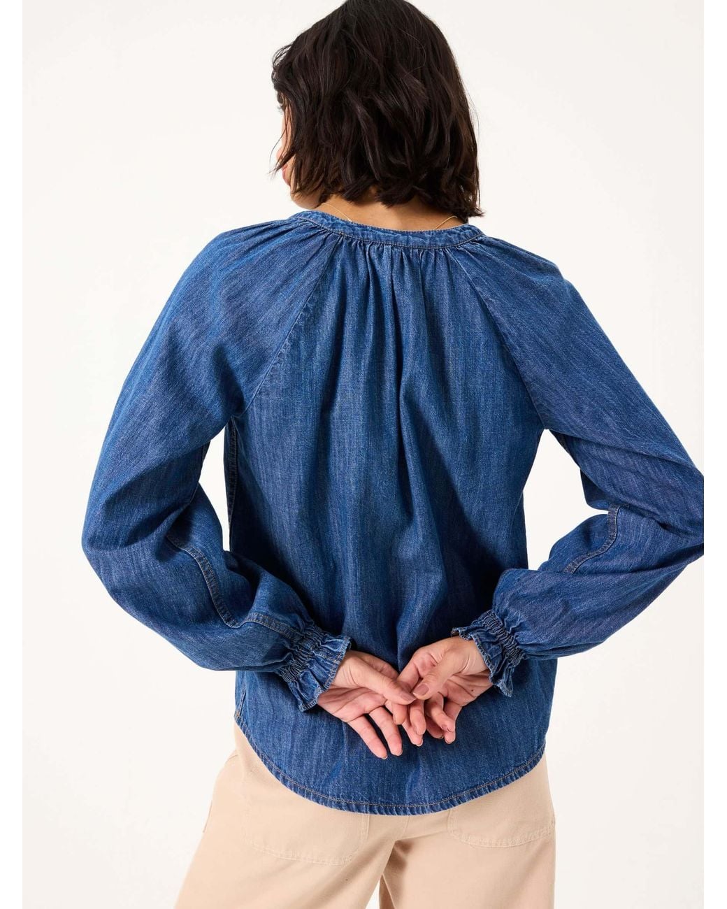 FatFace Blue Pacey Denim Blouse