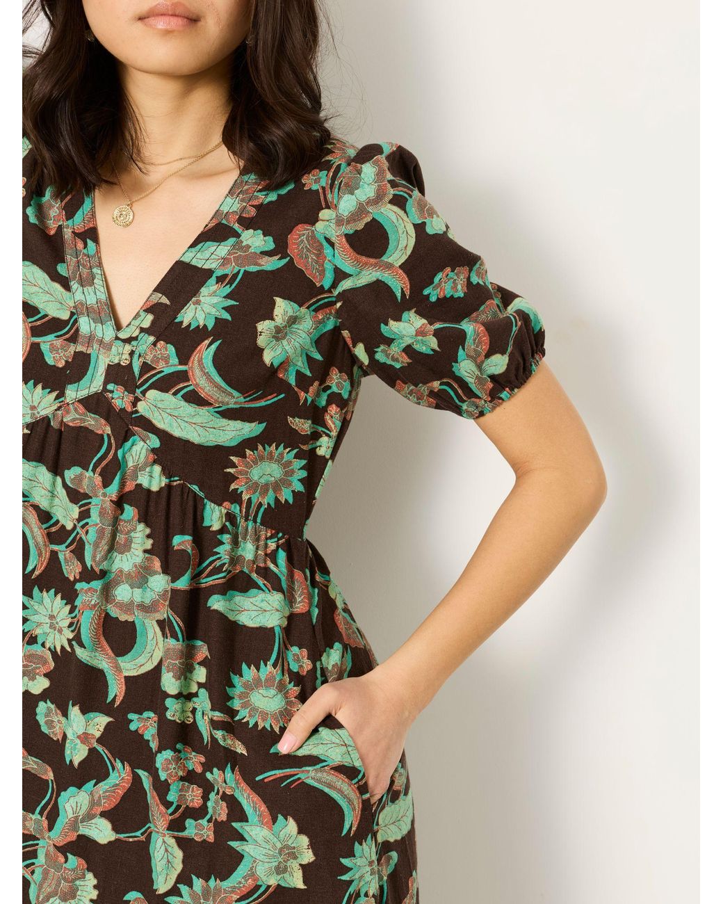 FatFace Green Fatface Remi Midi Dress